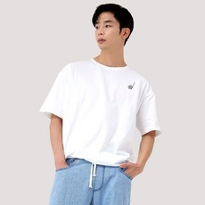 남자오버핏반팔  엘라모 바퀴 기본 오버핏 반팔 티셔츠 