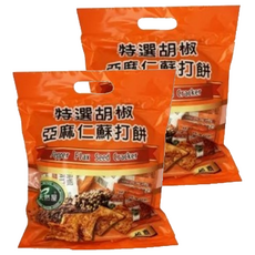 天然屋 特選胡椒亞麻仁蘇打餅, 酥脆美味, 小包裝設計, 288g, 2袋