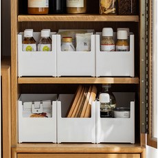 가규 국내생산 팬트리 정리함 리빙박스, 화이트, 6개