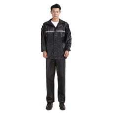 成人兩件式雨衣, 防水防風, 多色可選, XXXXL(適用180~190cm), 黑色