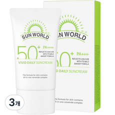 썬월드 비비드 데일리 선크림 SPF50+ PA++++, 3개, 50ml