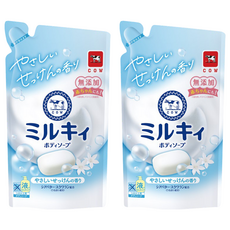 COW STYLE 牛乳石鹼 牛乳精華沐浴乳 補充包, 綿密泡泡 溫柔呵護 日本進口 品質卓越 清新皂香 舒適享受, 360ml, 2包