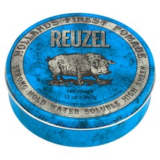 REUZEL 藍豬超強水性髮油 Blue Pomade, 強力定型, 高光澤, 水性髮油, 12oz/340g, 1罐