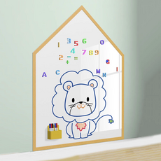 【臻秝嚴選】兒童自黏塗鴉牆 白板 50*60cm，專用書寫膜+納米纖維, 50 x 60cm, 納米鐵膠纖維