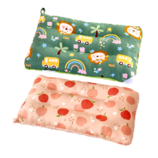 荳荳枕 Set 2個,兒童安撫水洗枕, 43x28cm, 純棉可水洗, 小蘋果 + 獅子 帆布 汽車, 43 x 28cm, 小蘋果 + 獅子咘咘車, 1組
