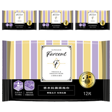 farcent 花仙子 香水抗菌濕拖巾 小蒼蘭英國梨 12張, 4包