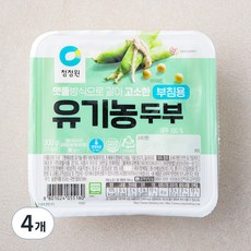 청정원 유기농 두부 부침용, 300g, 4개