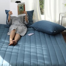 Sommier 經典9區床墊+床墊套組, 灰藍色