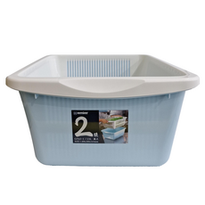 KEYWAY 聯府 職人2號雙層瀝水籃 GF62-1 13L, 藍色, 1個