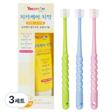 예꼬맘 아동용 치약 3단계 + 360 유아용 칫솔 1단계 3p, 3세트