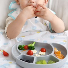 babyclo 多功能防水無袖圍兜, 一體式圍兜兜, 可防止食物掉落, 藍色大象款, 1個