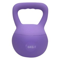 彩色軟壺鈴 6公斤 紫色 健身重訓 軟式安全壺鈴, 6kg, 1個