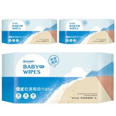 US baby 優生 乾濕兩用巾 清爽型 80抽, 80張, 3包