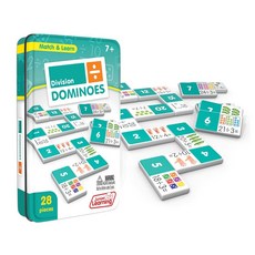 Junior Learning 益智數學骨牌接龍遊戲，28塊/組，適合7歲以上兒童, 除法, 1個