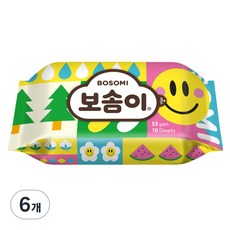 보솜이 펀앤플레이 라이트 물티슈 휴대용, 10매, 6개