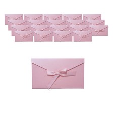 마켓감성 리본 단색컬러 편지 봉투, 핑크, 20개