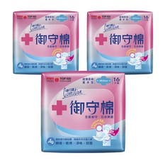 康乃馨 御守棉日用量多超薄柔棉衛生棉 護翼型 3包, 25.5cm, 48片, 1組