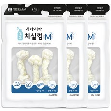 내츄럴랩 치카치카 강아지 우유 치실껌 M 45g, 3개