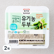 청정원 유기농 두부 부침용, 300g, 2개