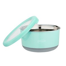 THERMOS 膳魔師 不銹鋼多功能隔熱碗-淺粉藍 1200ml, 底部防滑, 雙層隔熱設計, 1個