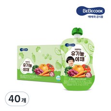 베베쿡 처음먹는 유기농 야채 100ml, 과일야채맛, 40개