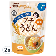 和寓良品 寶寶無鹽烏龍麵, 適合7個月以上寶寶, 日本產, 100g, 2包