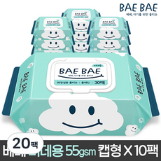 BAEBAE 베베 아기물티슈 물티슈 비데용 55gsm캡형, 30매, 20팩