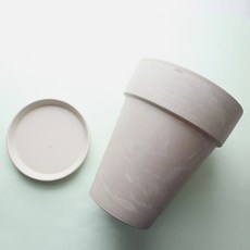 모리앤 바솔트 감성 플라워토분 + 받침세트, 크림베이지