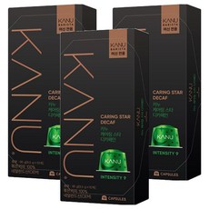 카누 바리스타 머신 전용 캡슐커피 케어링스타 디카페인, 9.5g, 10개입, 3개