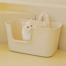 소심한호랑이 고양이 특대형 화장실, 아이보리