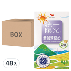 統一陽光 無加糖豆奶, 非基因改造黃豆製成, 每瓶含8.5克蛋白質, 250ml x 24入, 48入