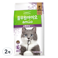 아미오 고양이 전연령용 시원하냥 건식사료, 1.5kg, 2개, 닭 - 풀무원아미오