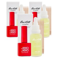 Jello Jello 卸甲底膠組 One Kill, 可剝式, 無需丙酮卸甲, One Kill 卸甲液30ml*1+美甲基底凝膠10ml*1, 3組
