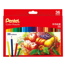 Pentel 飛龍文具 36色彩色鉛筆套裝, 水溶性, 色彩鮮明, 易於混合, 36色, 1盒
