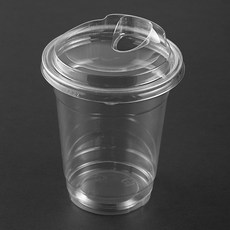 탐사 투명 PET 아이스컵 + 스트로우프리 뚜껑 (국내 생산), 410ml, 100개