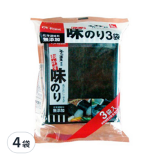 丸德海苔 海藻鹽味海苔 3入, 日本廣島縣產, 無添加化學調味料, 添加海鹽風味, 7.9g, 4袋