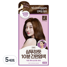 엘라스틴 샴푸하듯 10분 간편 염색제 세트 80g, 자연갈색, 5개