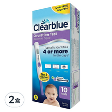 Clearblue 第二代排卵檢測試筆 1支電子測試筆+10支測試棒 150g, 電子測試筆*1+測試棒*10, 2盒