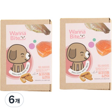 반려동물 워너바이트 말랑져키 가수분해 간식, 혼합맛(실꼬리돔/연어), 120g, 6개