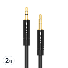 벤션 3.5mm to 2.5mm AUX 음향 오디오 스피커 케이블 1m, 블랙, 2개