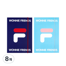 휠라 워니프렌즈 하드커버 6공 노트, 워니, 레니, 8개