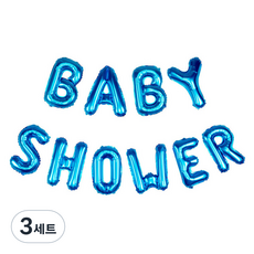 파티팡 원팩 은박풍선세트 BABY SHOWER, 블루, 3세트