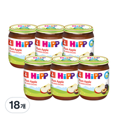 HiPP 喜寶 有機水果瓶裝副食品, 李子+蘋果混合口味, 18個, 125g