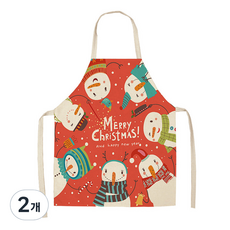 알럽홈 크리스마스 리넨 앞치마 L