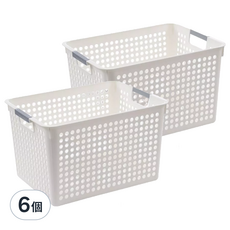 無品牌 收納籃 高款大號 22 x 31 x 21cm 白色 6個裝, 6個