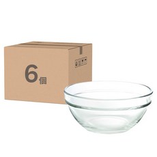 Ocean STACK 沙拉碗 Set 6, 亞洲最大玻璃器皿品牌，弧度造型可推疊，方便收納, 單色, 6個