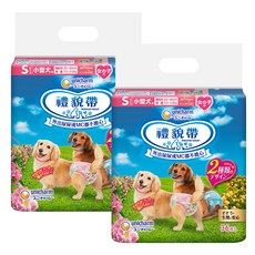 Unicharm Pet 禮貌帶 女用 S 號, 適用於腰圍 25-40cm, 體重 3.5-5.5kg 的小型犬, S(腰圍25~40cm 體重3.5~5.5kg), 36片, 2包