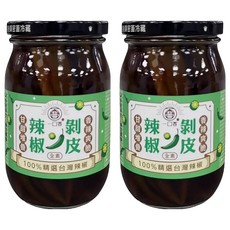 一口香 全素剝皮辣椒，花蓮在地小農契作，100%純素，台灣製造, 450g, 2罐