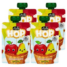 Anela HOP孩童水果泥隨身包, 蘋果水梨口味, 100g, 4包
