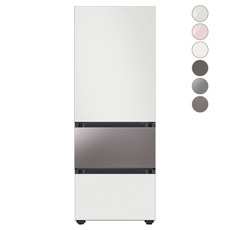 [색상선택형] 삼성전자 비스포크 김치플러스 냉장고 방문설치, 브라우니 실버, RQ33A74C2AP, 코타 화이트 + 브라우니 실버 + 글램 화이트